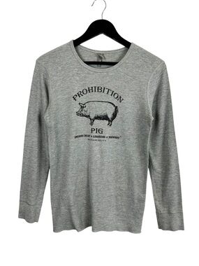 Prohibition Pig Waterbury VT Graphic Waffle Knit Long Sleeve Tee Women's Size M